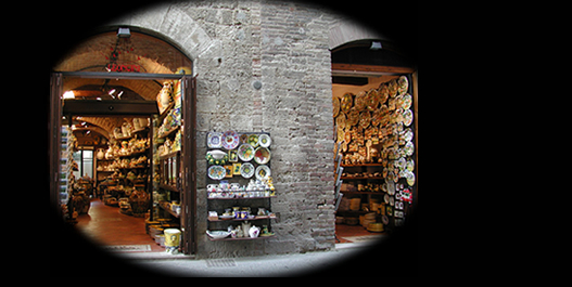 Our italian ceramics shop in San Gimignano Italy
